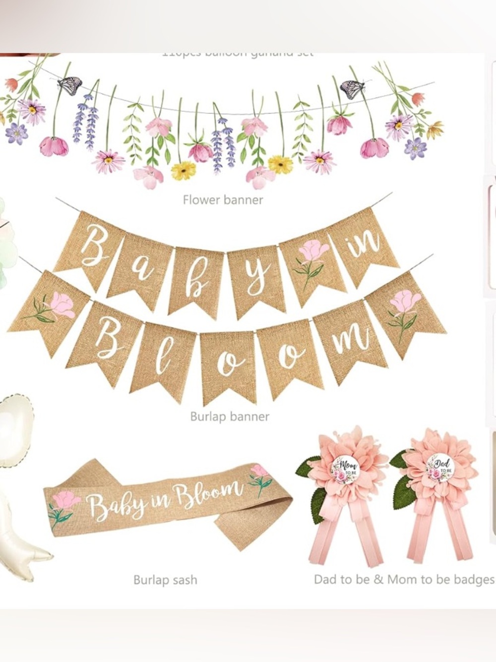 Baby in bloom baby shower decorations